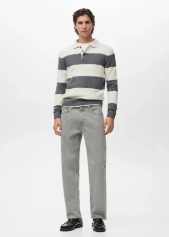 Polo-Pullover aus Wollmischung