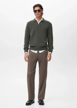 Polo-Pullover aus Wollmischung