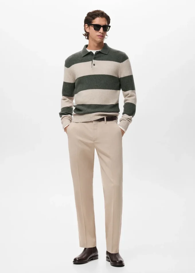 Polo-Pullover aus Wollmischung Polo-Pullover aus Wollmischung
