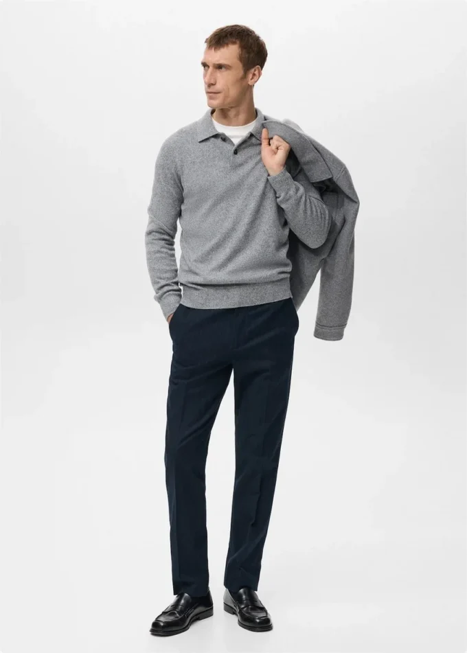 Polo-Pullover aus Wollmischung Polo-Pullover aus Wollmischung