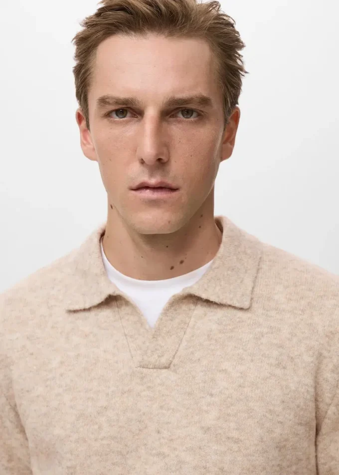 Polo-Pullover aus Wollmischung Polo-Pullover aus Wollmischung