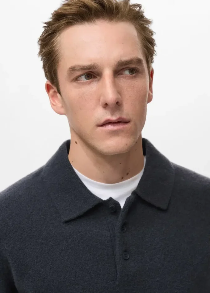 Polo-Pullover aus Wollmischung Polo-Pullover aus Wollmischung