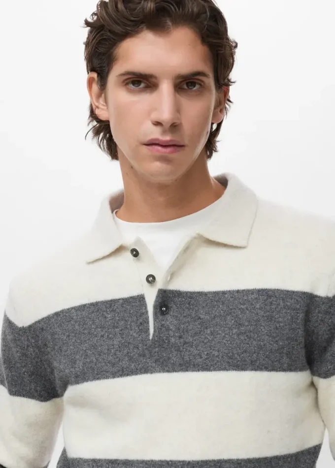 Polo-Pullover aus Wollmischung Polo-Pullover aus Wollmischung