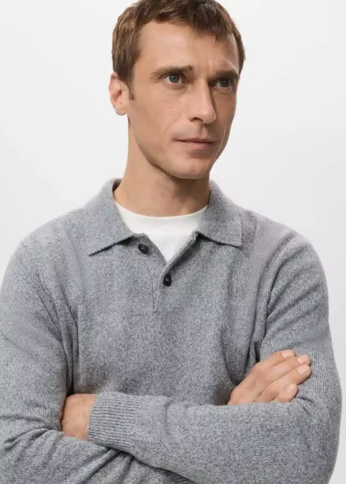Polo-Pullover aus Wollmischung Polo-Pullover aus Wollmischung