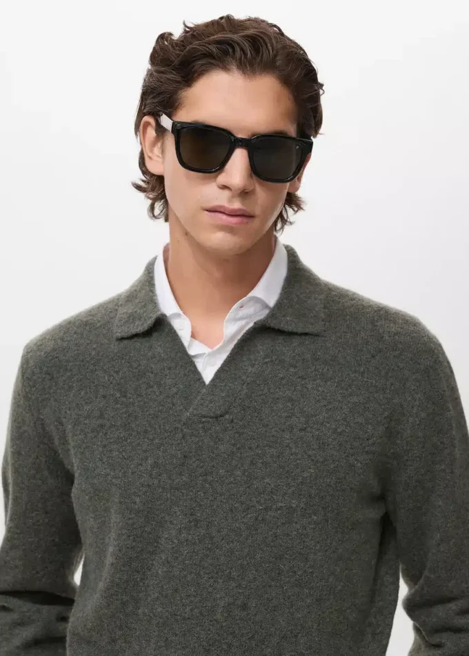 Polo-Pullover aus Wollmischung Polo-Pullover aus Wollmischung