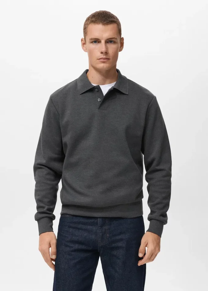 Polo-Sweatshirt mit regulärer Passform Polo-Sweatshirt mit regulärer Passform