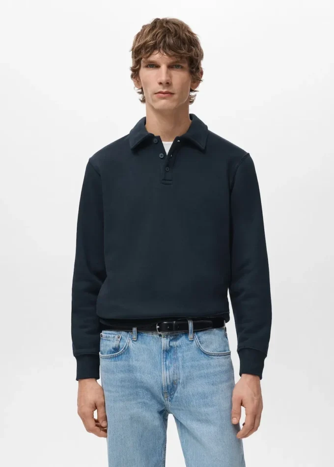 Polo-Sweatshirt mit regulärer Passform