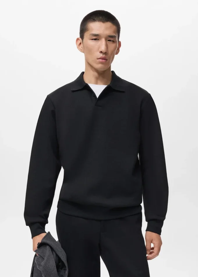 Polo-Sweatshirt mit regulärer Passform Polo-Sweatshirt mit regulärer Passform