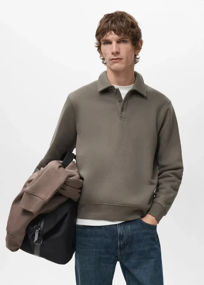 Polo-Sweatshirt mit regulärer Passform