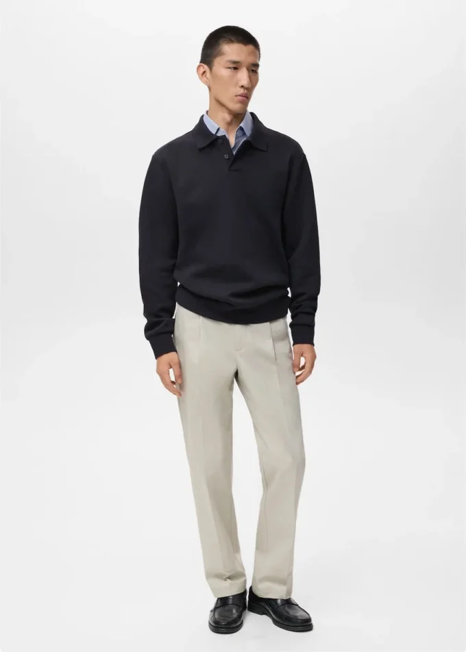 Polo-Sweatshirt mit regulärer Passform Polo-Sweatshirt mit regulärer Passform