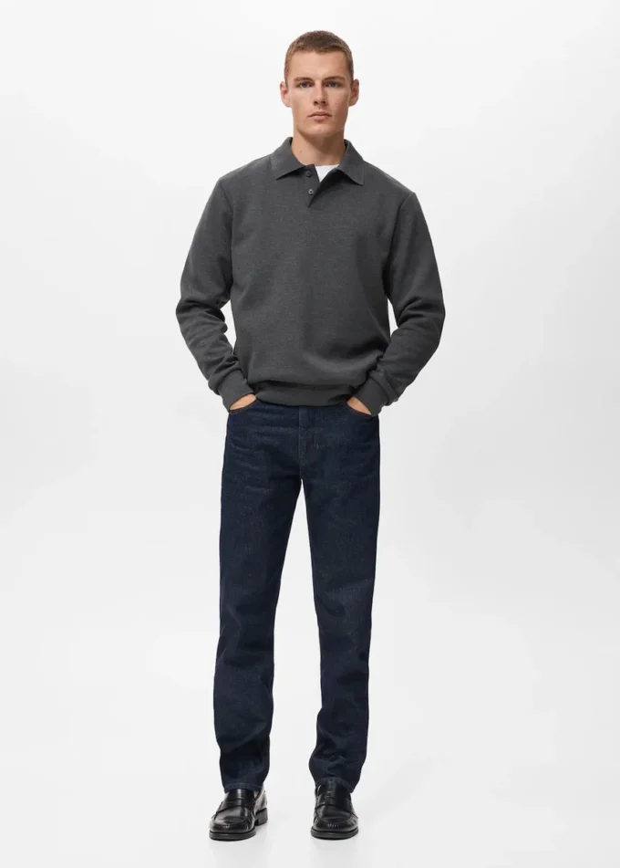 Polo-Sweatshirt mit regulärer Passform Polo-Sweatshirt mit regulärer Passform
