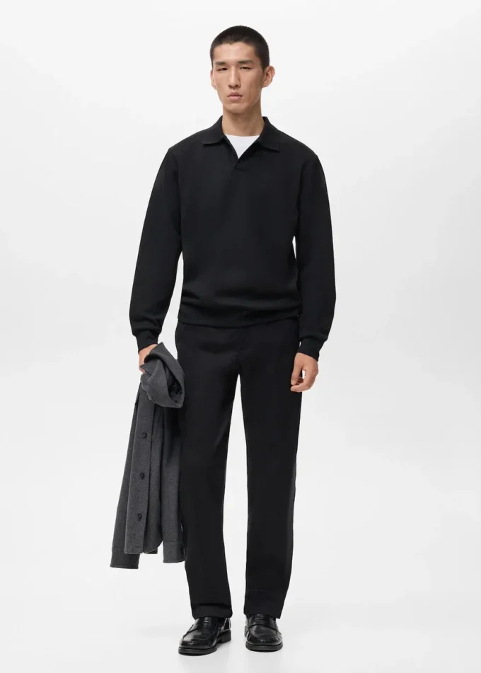 Polo-Sweatshirt mit regulärer Passform Polo-Sweatshirt mit regulärer Passform