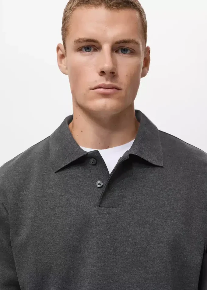 Polo-Sweatshirt mit regulärer Passform Polo-Sweatshirt mit regulärer Passform