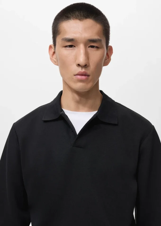 Polo-Sweatshirt mit regulärer Passform Polo-Sweatshirt mit regulärer Passform