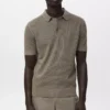 Polohemd aus Baumwollstrick mit Spitzenmuster Polohemd aus Baumwollstrick mit Spitzenmuster
