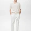 Polohemd aus Baumwollstrick mit Spitzenmuster Polohemd aus Baumwollstrick mit Spitzenmuster