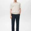 Polohemd aus Baumwollstrick mit Spitzenmuster Polohemd aus Baumwollstrick mit Spitzenmuster