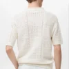 Polohemd aus Baumwollstrick mit Spitzenmuster Polohemd aus Baumwollstrick mit Spitzenmuster
