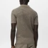 Polohemd aus Baumwollstrick mit Spitzenmuster Polohemd aus Baumwollstrick mit Spitzenmuster