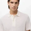 Polohemd aus Baumwollstrick mit Spitzenmuster Polohemd aus Baumwollstrick mit Spitzenmuster