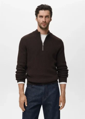 Pullover aus 100 % Baumwolle mit Perkins-Ausschnitt