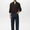 Pullover aus 100 % Baumwolle mit Perkins-Ausschnitt Pullover aus 100 % Baumwolle mit Perkins-Ausschnitt
