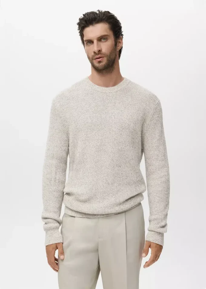 Pullover aus 100 % Baumwolle mit Sprenkeln Pullover aus 100 % Baumwolle mit Sprenkeln