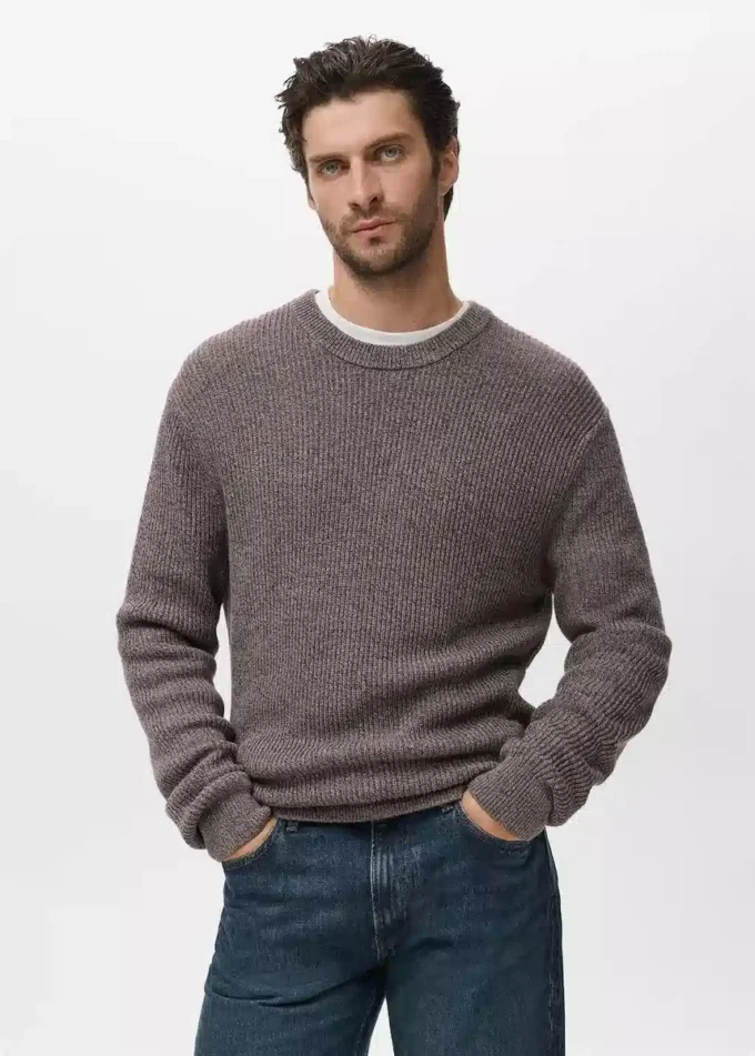 Pullover aus 100 % Baumwolle mit Sprenkeln Pullover aus 100 % Baumwolle mit Sprenkeln