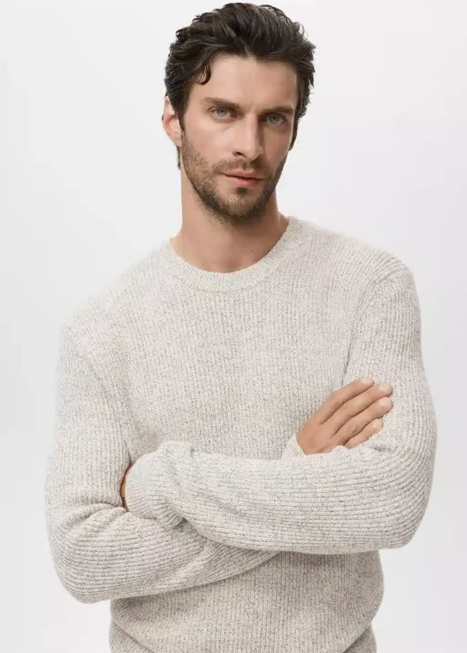 Pullover aus 100 % Baumwolle mit Sprenkeln Pullover aus 100 % Baumwolle mit Sprenkeln