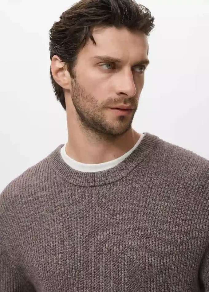 Pullover aus 100 % Baumwolle mit Sprenkeln Pullover aus 100 % Baumwolle mit Sprenkeln