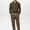 Pullover aus 100 % Merinowolle mit Perkins-Kragen