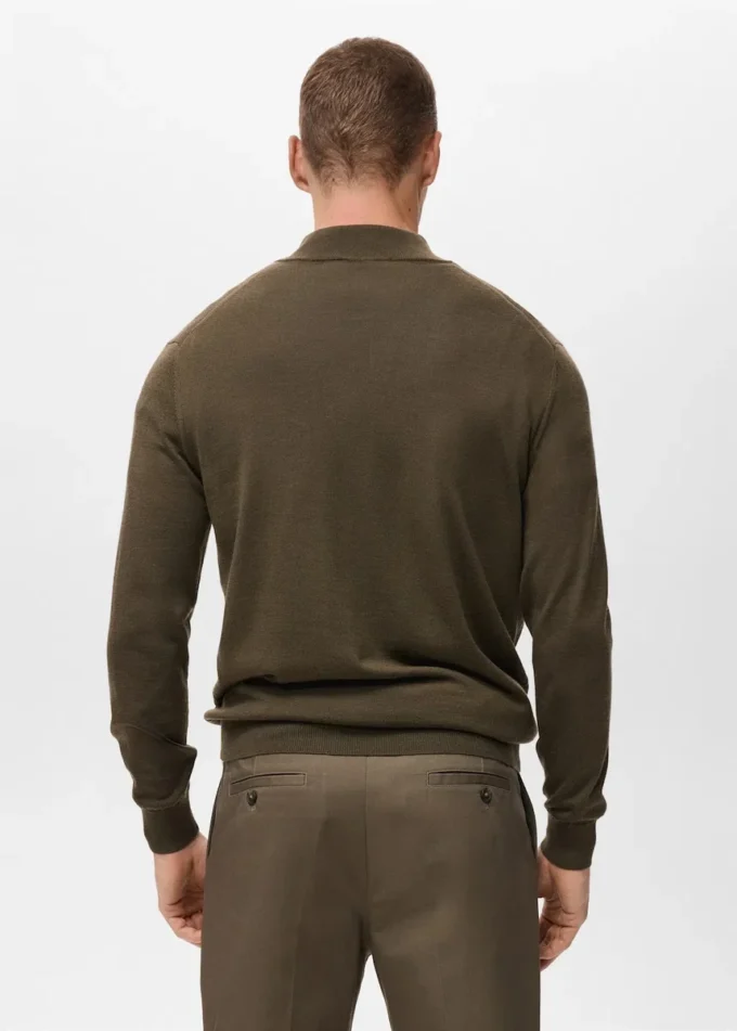 Pullover aus 100 % Merinowolle mit Perkins-Kragen