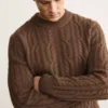 Pullover aus 100 % Wolle mit Zopfmuster Pullover aus 100 % Wolle mit Zopfmuster