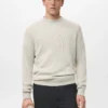 Pullover aus Wollmischung mit geripptem Kragen