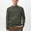 Pullover aus Wollmischung mit geripptem Kragen