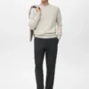 Pullover aus Wollmischung mit geripptem Kragen