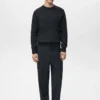 Pullover aus Wollmischung mit geripptem Kragen