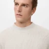 Pullover aus Wollmischung mit geripptem Kragen