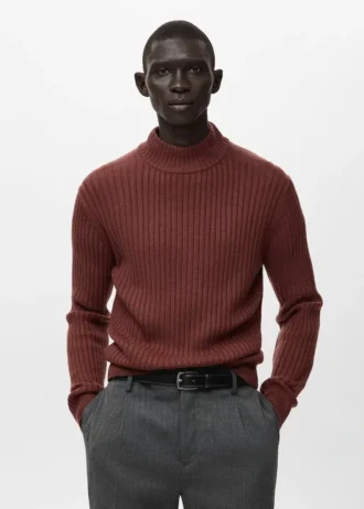 Pullover aus Wollmischung mit Rippstrick