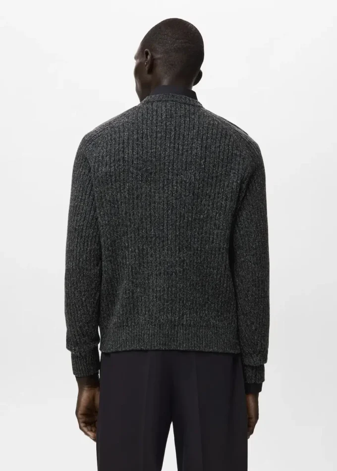 Pullover aus Wollmischung mit Rippstrick
