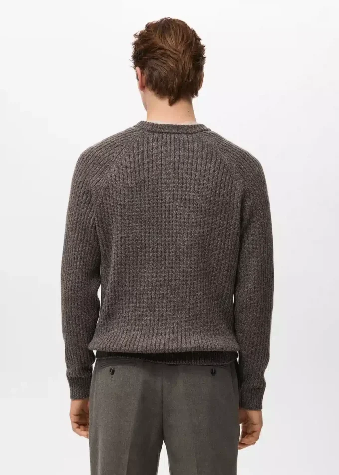 Pullover aus Wollmischung mit Rippstrick
