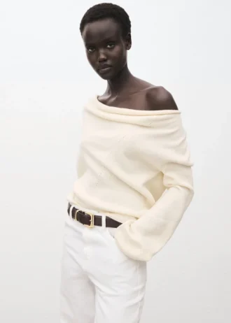 Pullover mit drapiertem Ausschnitt