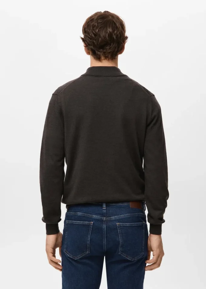 Pullover mit Reißverschluss aus 100 % Merinowolle