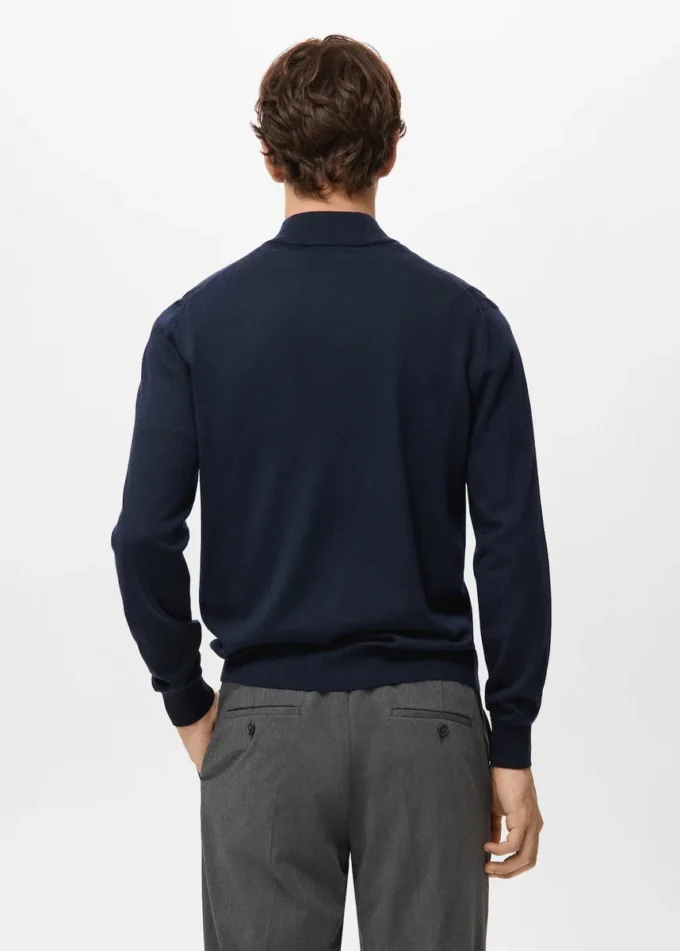 Pullover mit Reißverschluss aus 100 % Merinowolle