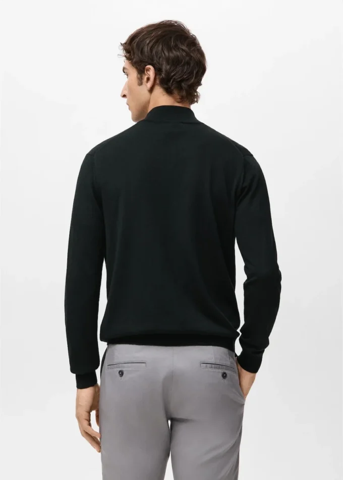 Pullover mit Reißverschluss aus 100 % Merinowolle