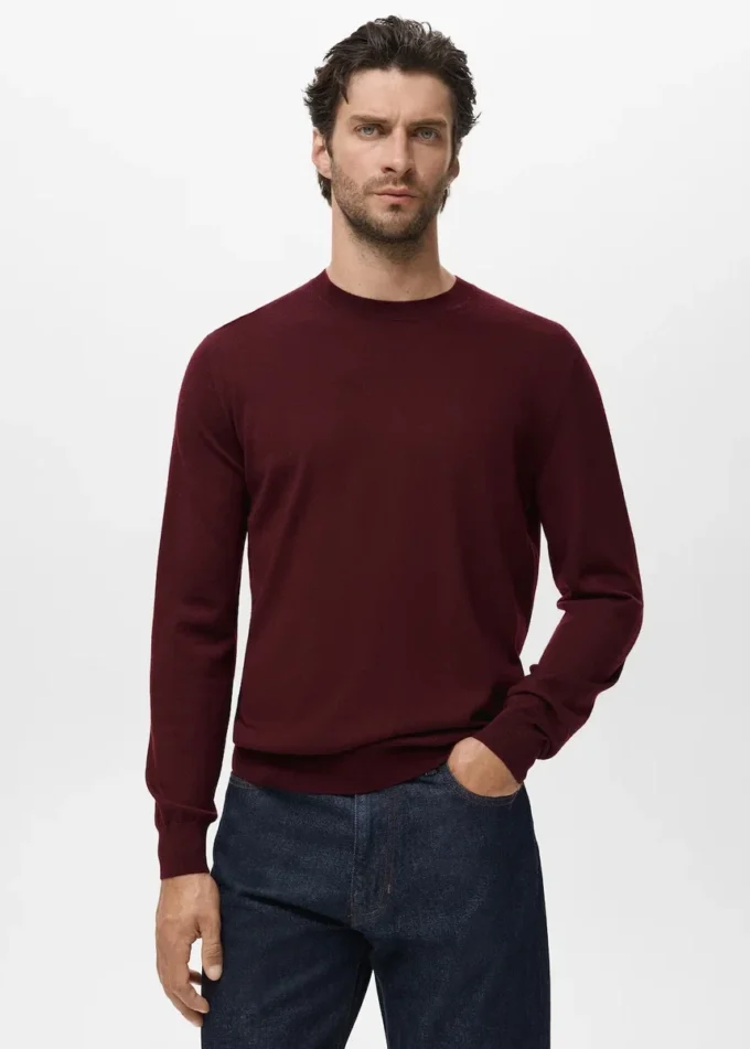 Pullover mit Rundhalsausschnitt aus 100 % Merinowolle