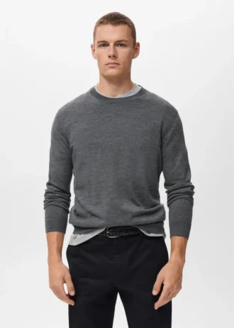 Pullover mit Rundhalsausschnitt aus 100 % Merinowolle