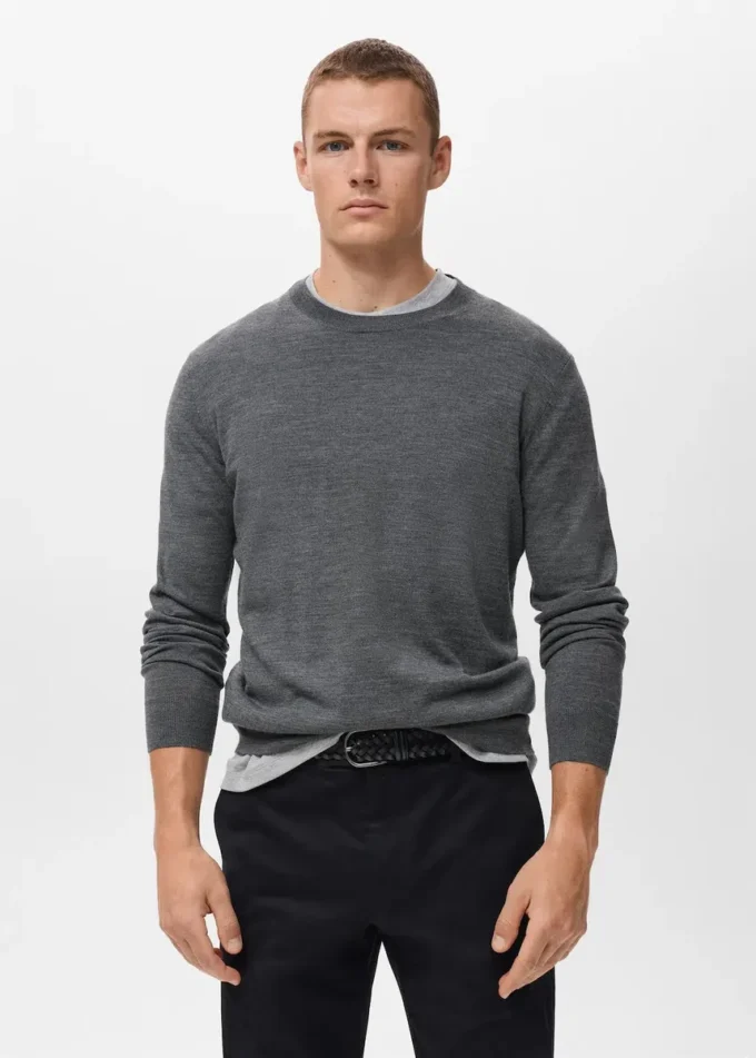 Pullover mit Rundhalsausschnitt aus 100 % Merinowolle
