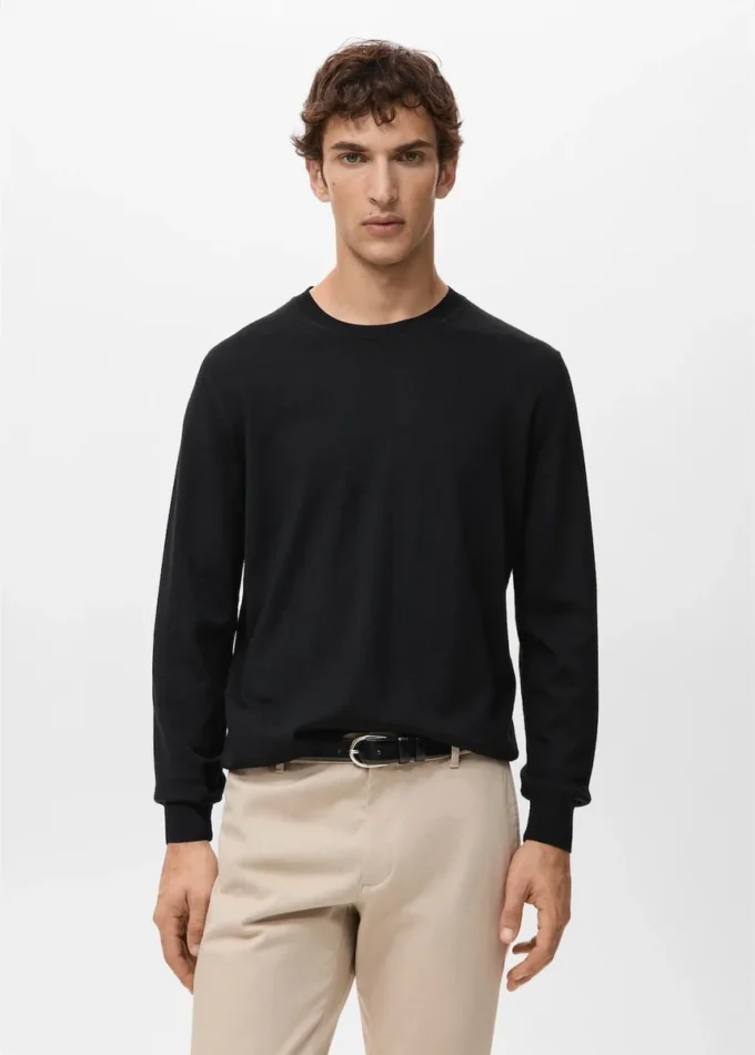 Pullover mit Rundhalsausschnitt aus 100 % Merinowolle