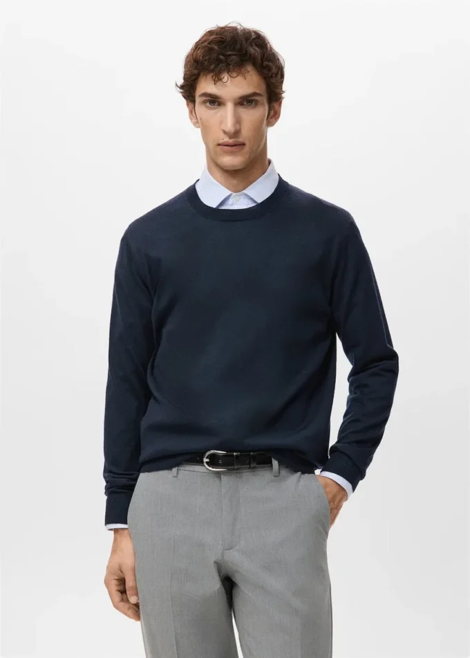 Pullover mit Rundhalsausschnitt aus 100 % Merinowolle
